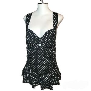 Torrid one piece polka dot skull swim dress. 3X Cute summer swimsuit